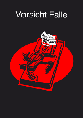 plakat: vorsicht falle